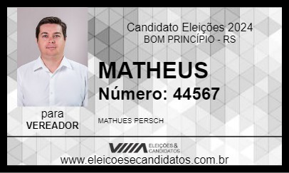 Candidato MATHEUS 2024 - BOM PRINCÍPIO - Eleições