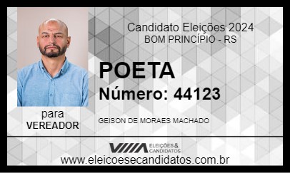 Candidato POETA 2024 - BOM PRINCÍPIO - Eleições