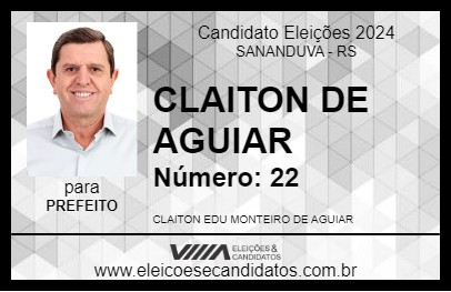 Candidato CLAITON DE AGUIAR 2024 - SANANDUVA - Eleições