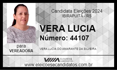 Candidato VERA LUCIA 2024 - IBIRAPUITÃ - Eleições