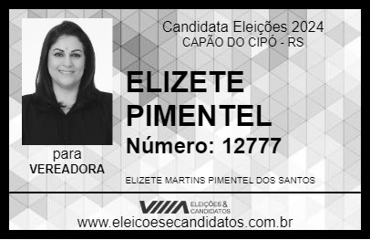 Candidato ELIZETE PIMENTEL 2024 - CAPÃO DO CIPÓ - Eleições