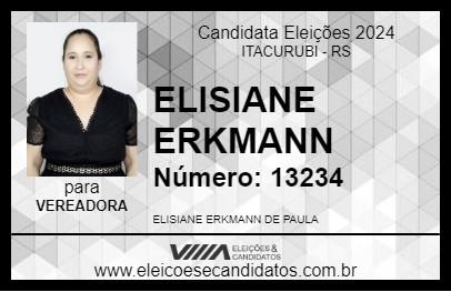 Candidato ELISIANE ERKMANN 2024 - ITACURUBI - Eleições