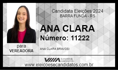 Candidato ANA CLARA 2024 - BARRA FUNDA - Eleições