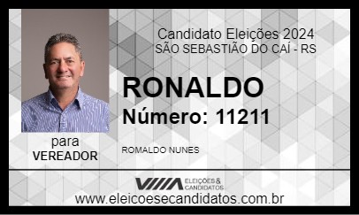 Candidato RONALDO 2024 - SÃO SEBASTIÃO DO CAÍ - Eleições