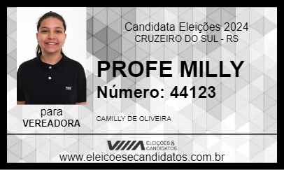 Candidato PROFE MILLY 2024 - CRUZEIRO DO SUL - Eleições