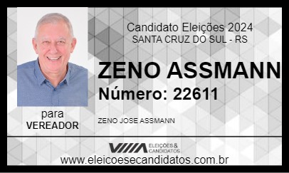 Candidato ZENO ASSMANN 2024 - SANTA CRUZ DO SUL - Eleições