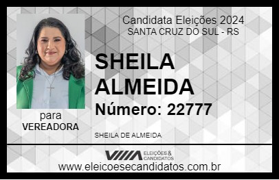 Candidato SHEILA ALMEIDA 2024 - SANTA CRUZ DO SUL - Eleições