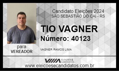 Candidato TIO VAGNER 2024 - SÃO SEBASTIÃO DO CAÍ - Eleições