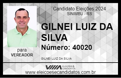 Candidato GILNEI LUIZ DA SILVA 2024 - SINIMBU - Eleições