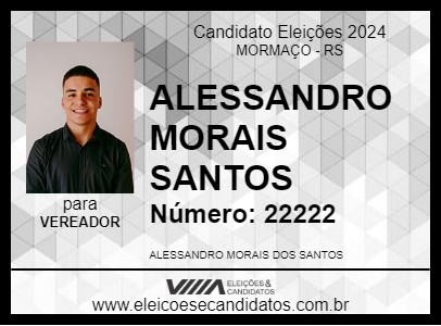 Candidato ALESSANDRO MORAIS SANTOS 2024 - MORMAÇO - Eleições