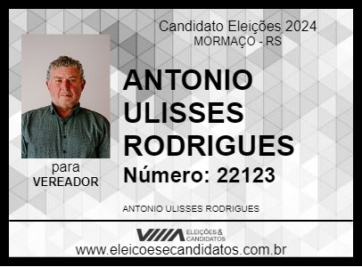 Candidato ANTONIO ULISSES RODRIGUES 2024 - MORMAÇO - Eleições