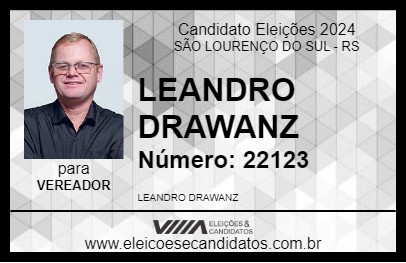 Candidato LEANDRO DRAWANZ 2024 - SÃO LOURENÇO DO SUL - Eleições