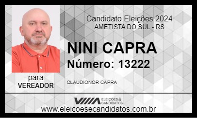 Candidato NINI CAPRA 2024 - AMETISTA DO SUL - Eleições