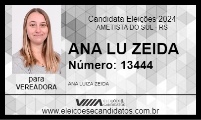 Candidato ANA LU ZEIDA 2024 - AMETISTA DO SUL - Eleições