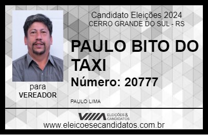 Candidato PAULO BITO DO TAXI 2024 - CERRO GRANDE DO SUL - Eleições