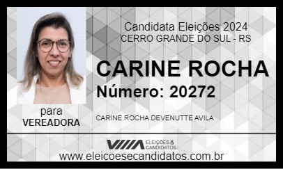 Candidato CARINE ROCHA 2024 - CERRO GRANDE DO SUL - Eleições