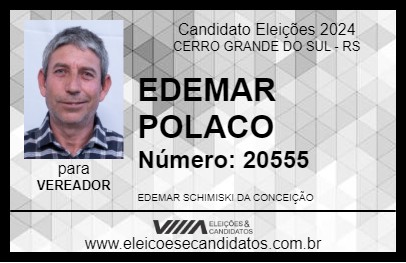 Candidato EDEMAR POLACO 2024 - CERRO GRANDE DO SUL - Eleições