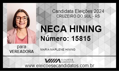 Candidato NECA HINING 2024 - CRUZEIRO DO SUL - Eleições