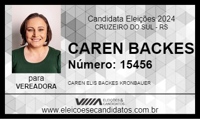 Candidato CAREN BACKES 2024 - CRUZEIRO DO SUL - Eleições