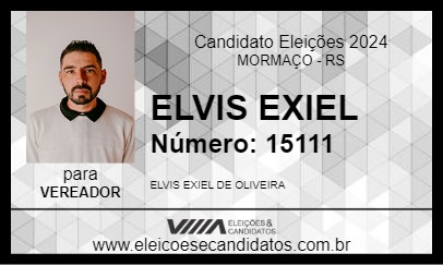 Candidato ELVIS EXIEL  2024 - MORMAÇO - Eleições