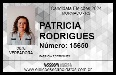 Candidato PATRICIA RODRIGUES 2024 - MORMAÇO - Eleições