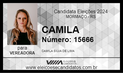 Candidato CAMILA  2024 - MORMAÇO - Eleições