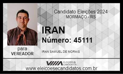 Candidato IRAN 2024 - MORMAÇO - Eleições