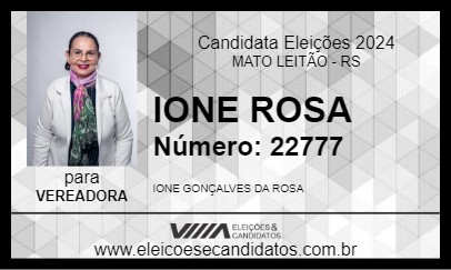 Candidato IONE ROSA 2024 - MATO LEITÃO - Eleições