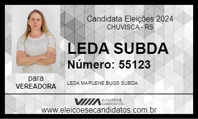 Candidato LEDA SUBDA 2024 - CHUVISCA - Eleições