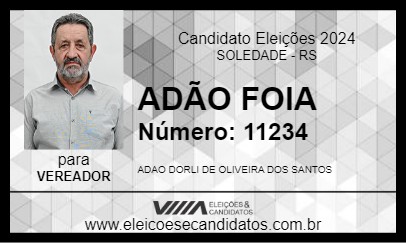 Candidato ADÃO FOIA 2024 - SOLEDADE - Eleições