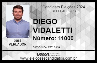 Candidato DIEGO VIDALETTI 2024 - SOLEDADE - Eleições