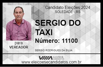 Candidato SERGIO DO TAXI 2024 - SOLEDADE - Eleições