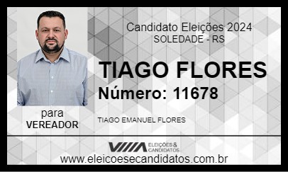 Candidato TIAGO FLORES 2024 - SOLEDADE - Eleições