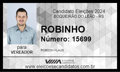 Candidato ROBINHO 2024 - BOQUEIRÃO DO LEÃO - Eleições