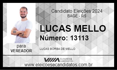 Candidato LUCAS MELLO 2024 - BAGÉ - Eleições