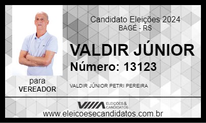 Candidato VALDIR JÚNIOR 2024 - BAGÉ - Eleições