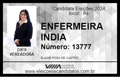 Candidato ENFERMEIRA INDIA 2024 - BAGÉ - Eleições