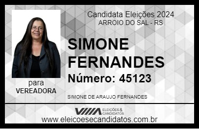 Candidato SIMONE FERNANDES 2024 - ARROIO DO SAL - Eleições