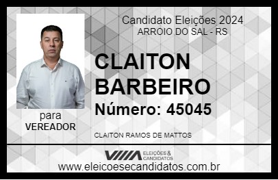 Candidato CLAITON BARBEIRO 2024 - ARROIO DO SAL - Eleições