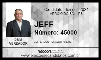 Candidato JEFF 2024 - ARROIO DO SAL - Eleições