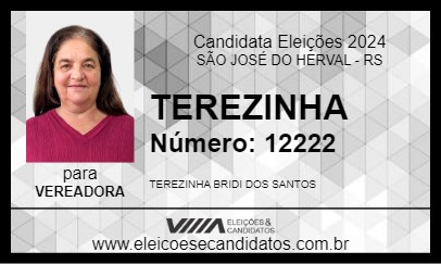 Candidato TEREZINHA 2024 - SÃO JOSÉ DO HERVAL - Eleições