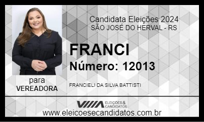 Candidato FRANCI 2024 - SÃO JOSÉ DO HERVAL - Eleições