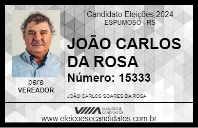 Candidato JOÃO CARLOS DA ROSA 2024 - ESPUMOSO - Eleições