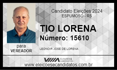 Candidato TIO LORENA 2024 - ESPUMOSO - Eleições