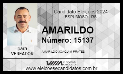 Candidato AMARILDO 2024 - ESPUMOSO - Eleições