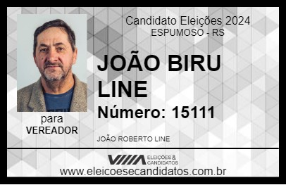 Candidato JOÃO BIRU LINE 2024 - ESPUMOSO - Eleições