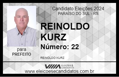 Candidato REINOLDO KURZ 2024 - PARAÍSO DO SUL - Eleições