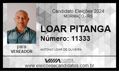 Candidato LOAR PITANGA  2024 - MORMAÇO - Eleições