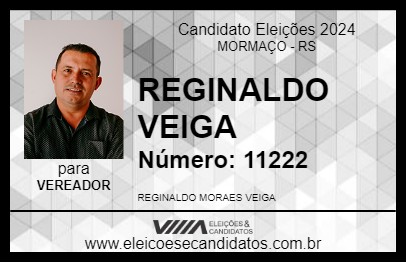 Candidato REGINALDO VEIGA  2024 - MORMAÇO - Eleições