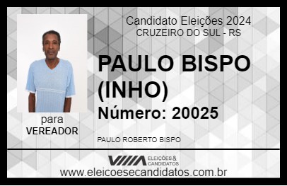 Candidato PAULO BISPO (INHO) 2024 - CRUZEIRO DO SUL - Eleições